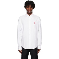 AMI Paris White Boxy Fit Shirt 232482M192013