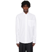AMI Paris White Boxy Fit Shirt 232482M192046