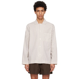 테클라 Tekla 오프화이트 Off-White & Brown Oversized Pyjama Shirt 232482M218016