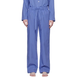 테클라 Tekla Blue Striped Pyjama Pants 232482M218057