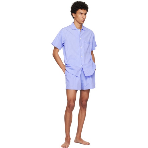  테클라 Tekla Blue Oversized Pyjama Shorts 232482M218079