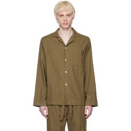 테클라 Tekla Green Button Pyjama Shirt 232482M218090