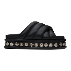 토가 풀라 토가 Toga Pulla Black Embellished Leather Sandals 232492F124013