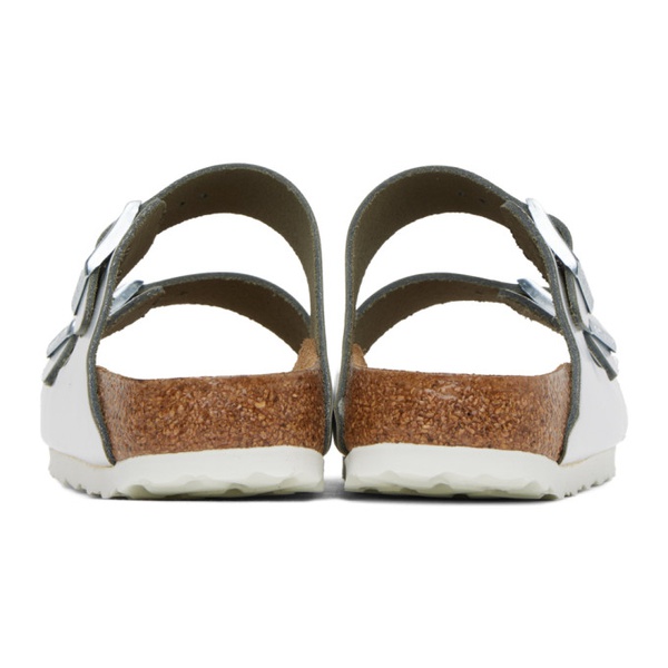 버켄스탁 버켄스탁 Birkenstock Silver Arizona Soft Footbed Sandals 232513F124004