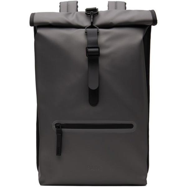  레인스 RAINS Gray Rolltop Backpack 232524M166006