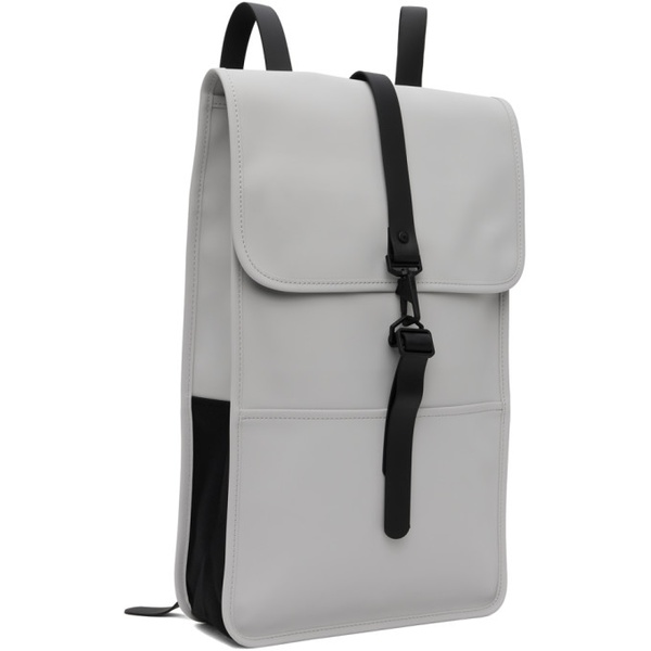  레인스 RAINS Gray Waterproof Backpack 232524M166016