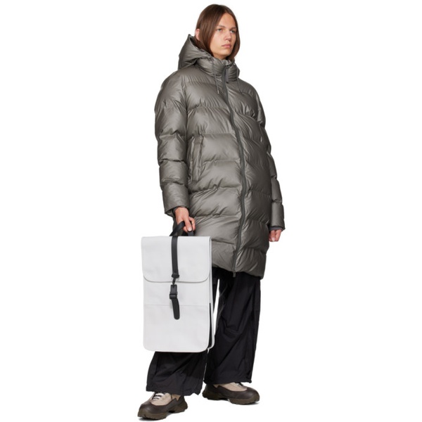  레인스 RAINS Gray Waterproof Backpack 232524M166016