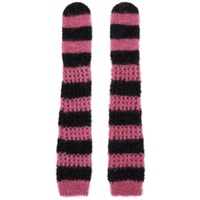 초포바 로위나 Chopova Lowena Pink & Black Stripped Gloves 232529F012005