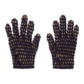 이사 볼더 Isa Boulder Navy & Beige Tightweave Gloves 232541M135000