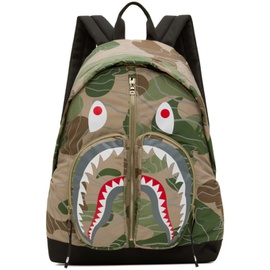 베이프 BAPE Green Layered Line Camo Shark Backpack 232546M166000