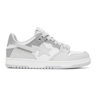 베이프 BAPE White & Gray Sk8 Sta #5 Sneakers 232546M237033