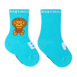 베이프 BAPE Kids Blue Baby Milo Socks 232546M713001
