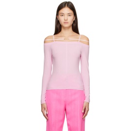 자크뮈스 JACQUEMUS Pink Le Papier Le T-Shirt Sierra Long Sleeve T-Shirt 232553F110011