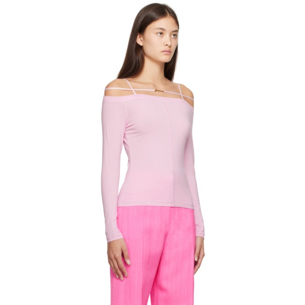 자크뮈스 JACQUEMUS Pink Le Papier Le T-Shirt Sierra Long Sleeve T-Shirt 232553F110011