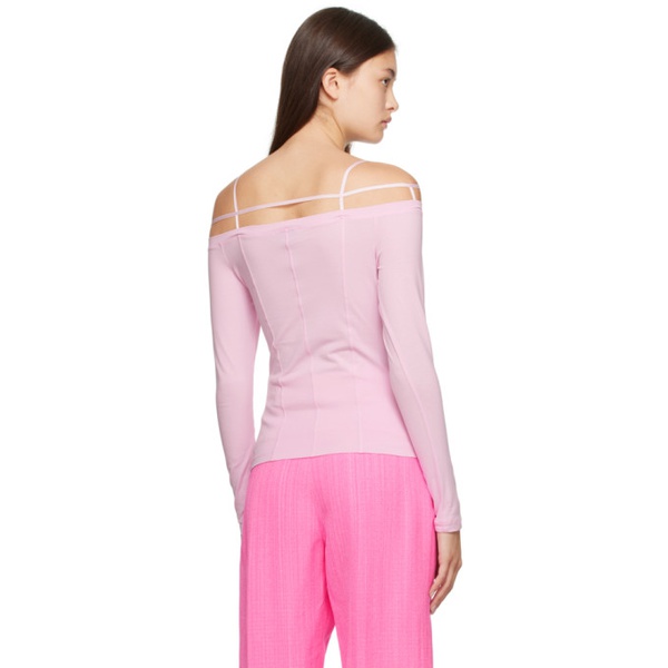  자크뮈스 JACQUEMUS Pink Le Papier Le T-Shirt Sierra Long Sleeve T-Shirt 232553F110011
