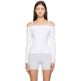 자크뮈스 JACQUEMUS White Le Papier Le T-Shirt Sierra Long Sleeve T-Shirt 232553F110013