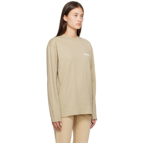 자크뮈스 JACQUEMUS Khaki Le Papier Le T-Shirt Manches Longues Long Sleeve T-Shirt 232553F110015