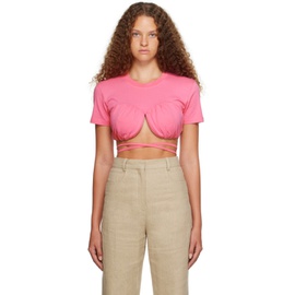 자크뮈스 JACQUEMUS Pink Le Chouchou Le T-Shirt Baci T-Shirt 232553F110022
