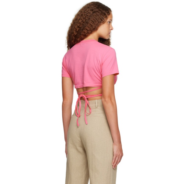  자크뮈스 JACQUEMUS Pink Le Chouchou Le T-Shirt Baci T-Shirt 232553F110022