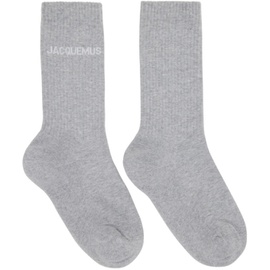 Gray Le Raphia Les Chaussettes 자크뮈스 Jacquemus Socks 232553M220012