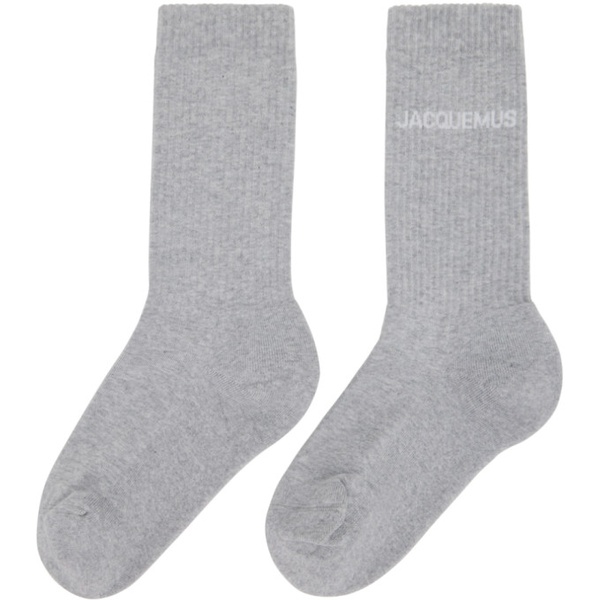  Gray Le Raphia Les Chaussettes 자크뮈스 Jacquemus Socks 232553M220012