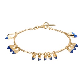 이자벨마랑 Isabel Marant Gold & Blue Shiny Leaf Bracelet 232600F020002