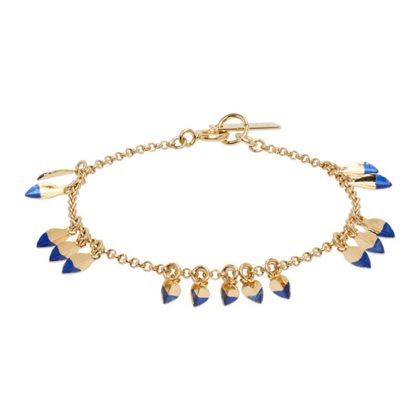 이자벨마랑 이자벨마랑 Isabel Marant Gold & Blue Shiny Leaf Bracelet 232600F020002