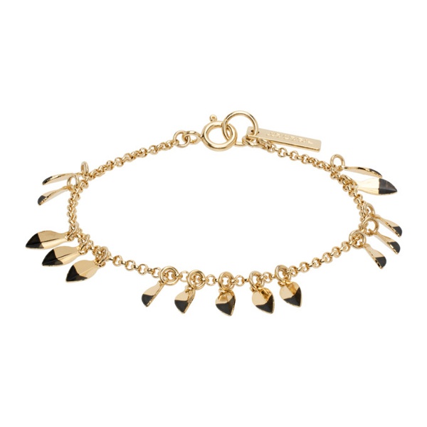 이자벨마랑 이자벨마랑 Isabel Marant Gold & Black Shiny Leaf Bracelet 232600F020003