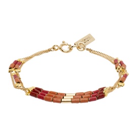 이자벨마랑 Isabel Marant Gold & Orange New Color Stripe Bracelet 232600F020011