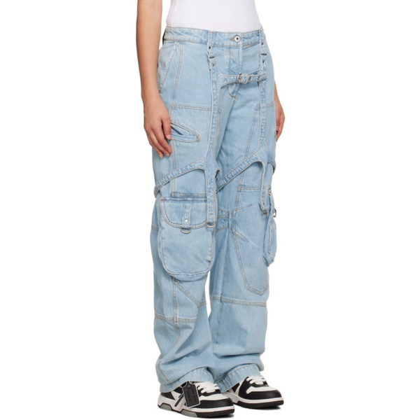  오프화이트 Off-White Blue Harness Jeans 232607F069003