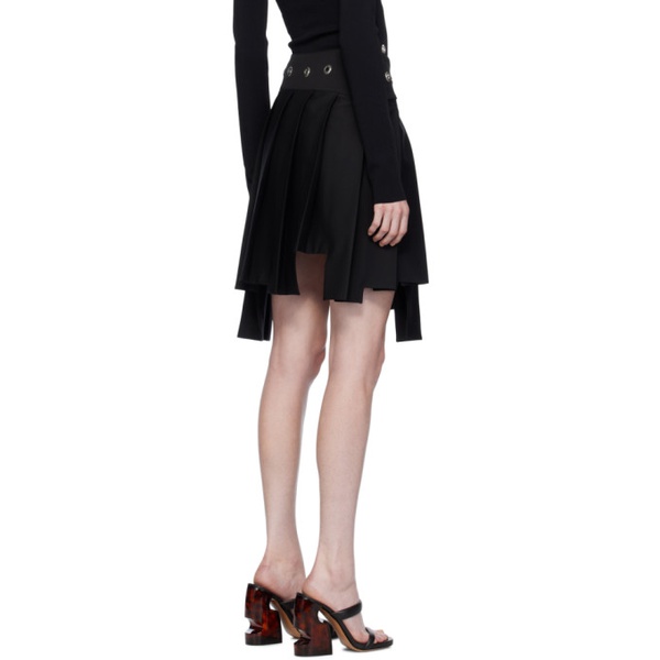  오프화이트 Off-White Black Pleated Miniskirt 232607F090008