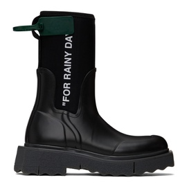 오프화이트 Off-White Black Sponge Rain Boots 232607F113005