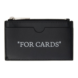 오프화이트 Off-White Black Quote Bookish Zipped Card Holder 232607M163003