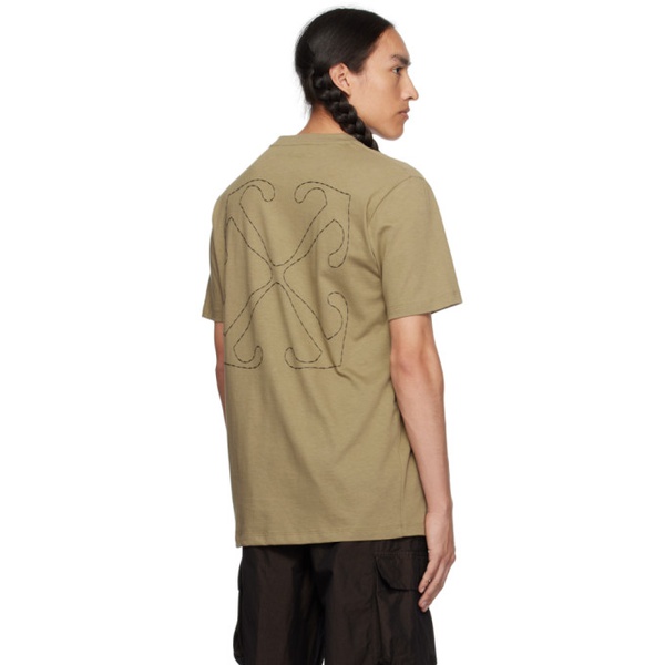  오프화이트 Off-White Khaki Off Stitch T-Shirt 232607M213024