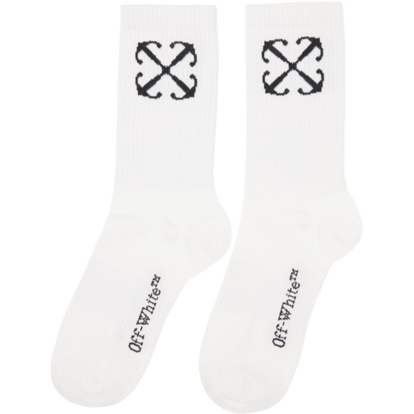  오프화이트 Off-White White Jacquard Socks 232607M220001