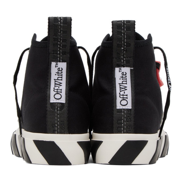  오프화이트 Off-White Black Mid-Top Vulcanized Sneakers 232607M236016