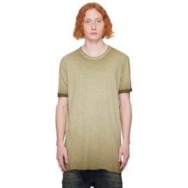 보리스 비잔 사베리 Boris Bidjan Saberi Khaki Resin-Dyed T-Shirt 232616M213015