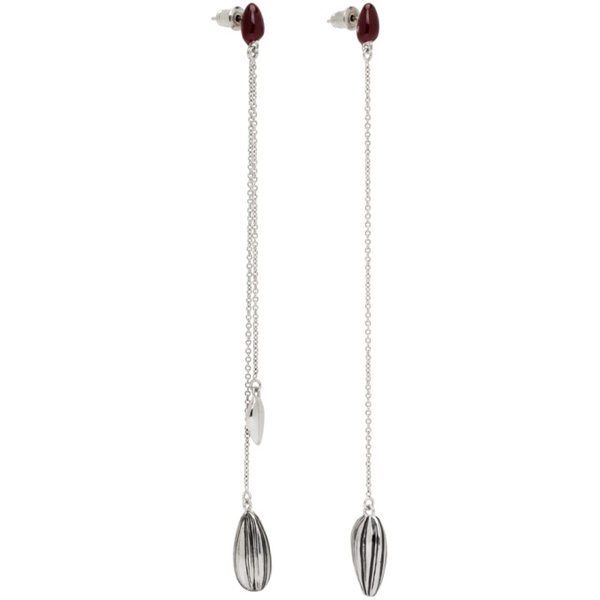  르메르 LEMAIRE Silver Asymmetric Girasol Earrings 232646F022000