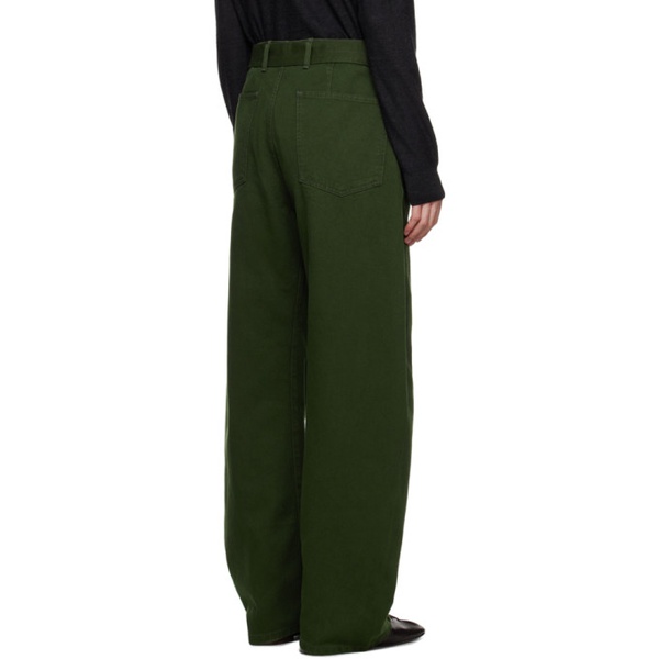  르메르 LEMAIRE Green Twisted Belted Jeans 232646F069008