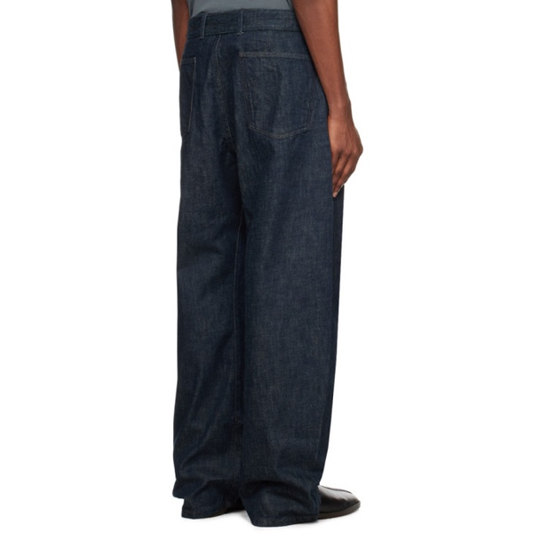  르메르 LEMAIRE Indigo Twisted Belted Jeans 232646M186005