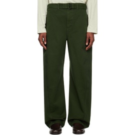 르메르 LEMAIRE Green Twisted Belted Jeans 232646M191006