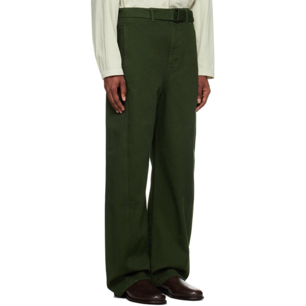  르메르 LEMAIRE Green Twisted Belted Jeans 232646M191006
