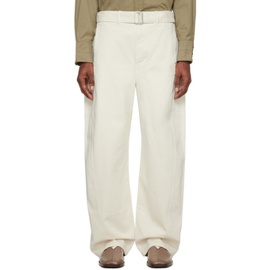 르메르 LEMAIRE White Twisted Belted Jeans 232646M191007