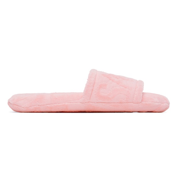 베르사체 베르사체 언더웨어 베르사체 Versace Underwear Pink Jacquard Slippers 232653F121002