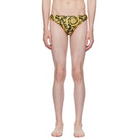 베르사체 언더웨어 베르사체 Versace Underwear Black & Gold Barocco Swim Briefs 232653M208002