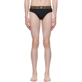 베르사체 언더웨어 베르사체 Versace Underwear Black Greca Border Swim Briefs 232653M208005