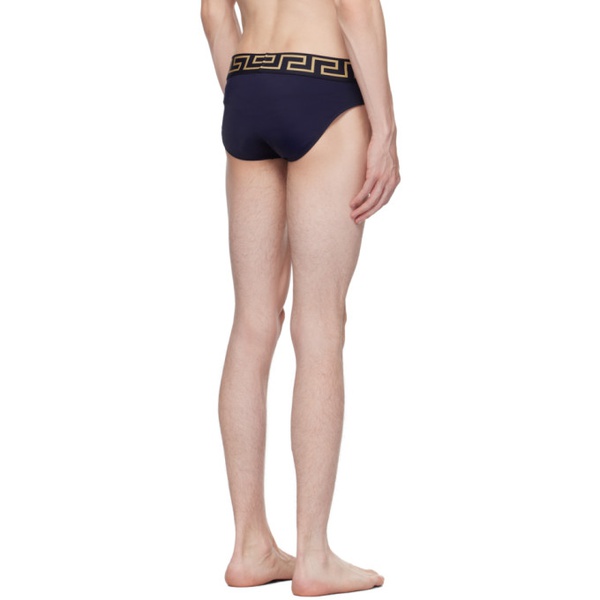 베르사체 베르사체 언더웨어 베르사체 Versace Underwear Navy Greca Border Swim Briefs 232653M208007