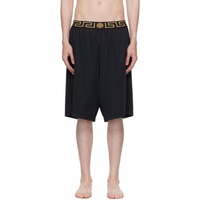 베르사체 언더웨어 베르사체 Versace Underwear Black Greca Long Swim Shorts 232653M208028