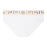 베르사체 언더웨어 베르사체 Versace Underwear White Greca Border Briefs 232653M217005