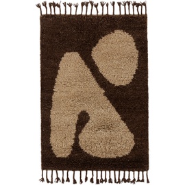 Ferm LIVING Brown & 오프화이트 Off-White Small Abstract Rug 232659M626007